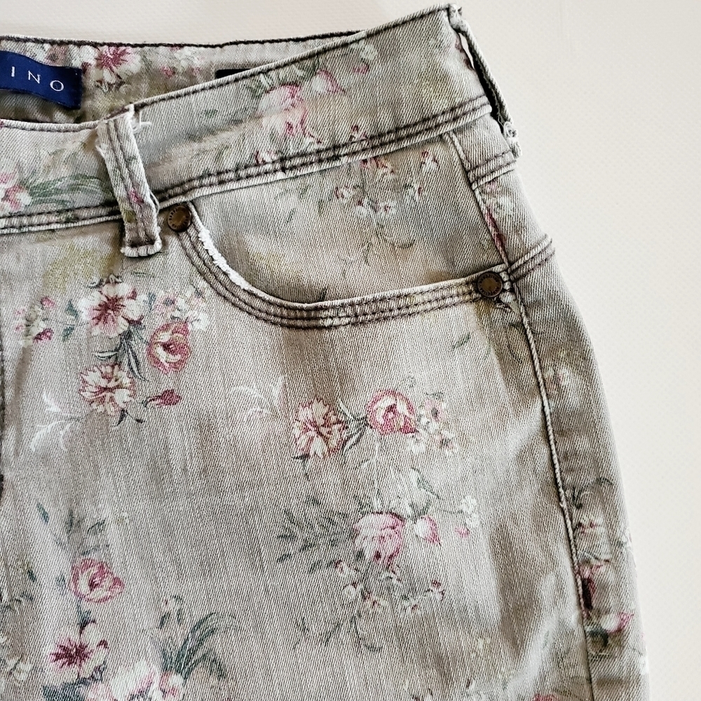 7001 * Bandolino Lisbeth Floral Print Jeans Gray Size 8P - Picture 9 of 15
